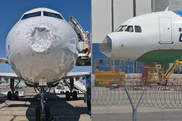Damaged aircraft of Uzbekistan Airways safely lands in Tashkent Damaged aircraft of Uzbekistan Airways safely lands in Tashkent