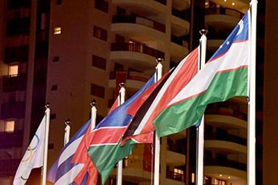 Flag of Uzbekistan raised in Paralympic Village of London Flag of Uzbekistan raised in Paralympic Village of London