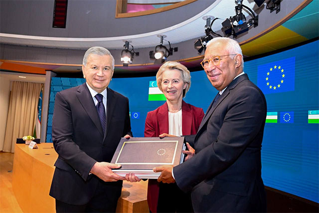 Uzbek and EU Leaders Welcome Elevation of Bilateral Relations to a New Strategic Level Uzbek and EU Leaders Welcome Elevation of Bilateral Relations to a New Strategic Level